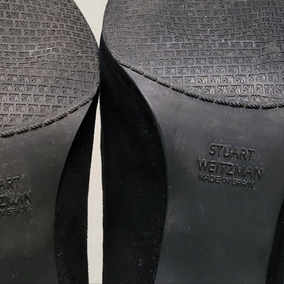Stuart Weitzman Ankle Boot Perfection Glove Heel bootie Tie back black suede - Picture 12 of 14